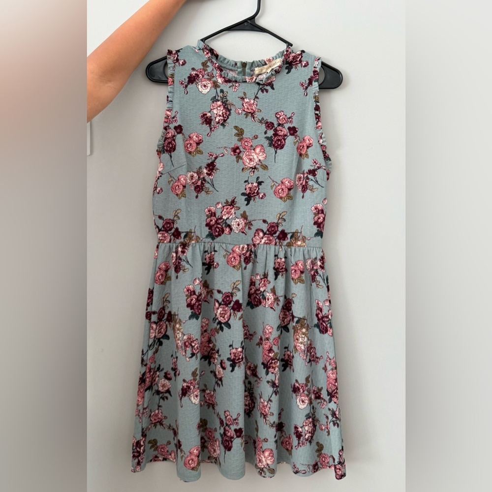Rewind Pink and Red Sundress with Cap Sleeves for Casual Occasions
